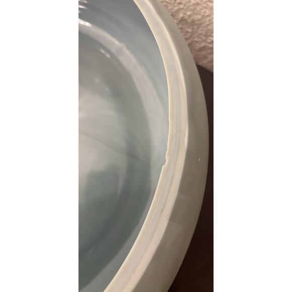 RARE XL Revelation Cirrus Bowl Smokey Blue Matte Frosted Glass Bowl 15x15x15 In - Picture 6 of 6